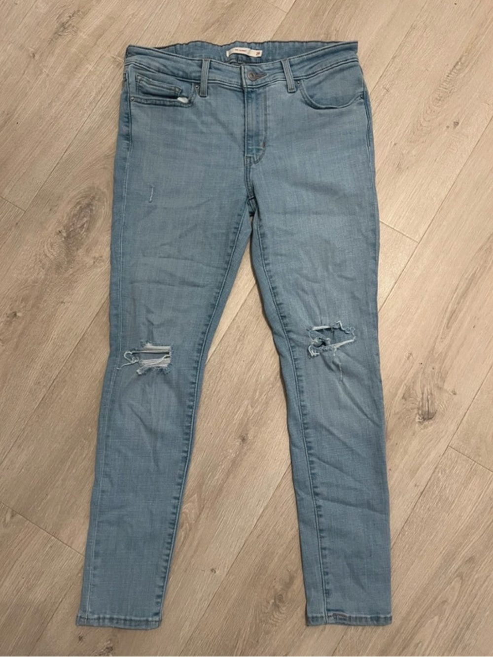 Levi's Light Blue Ripped Skinny Jeans